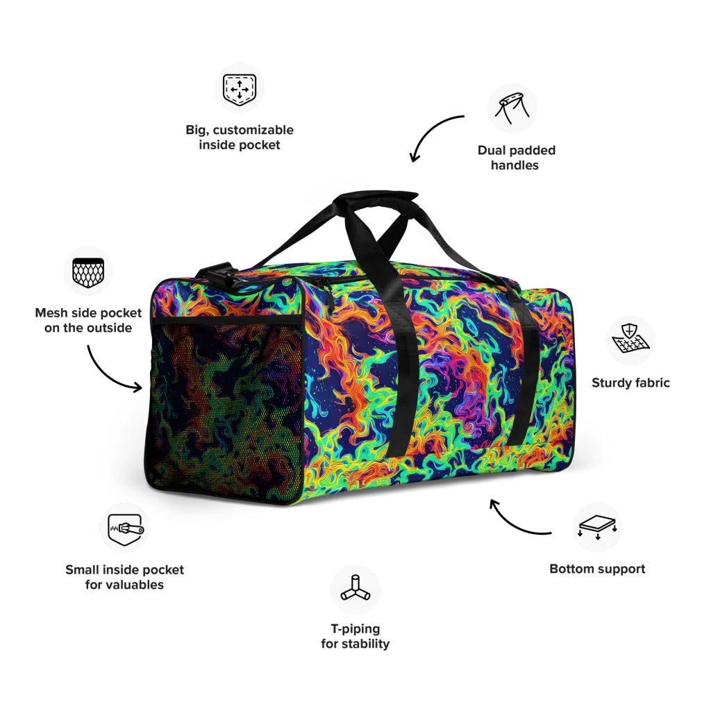 Hypercolor Whirlpool on Duffle Bag — Right Front