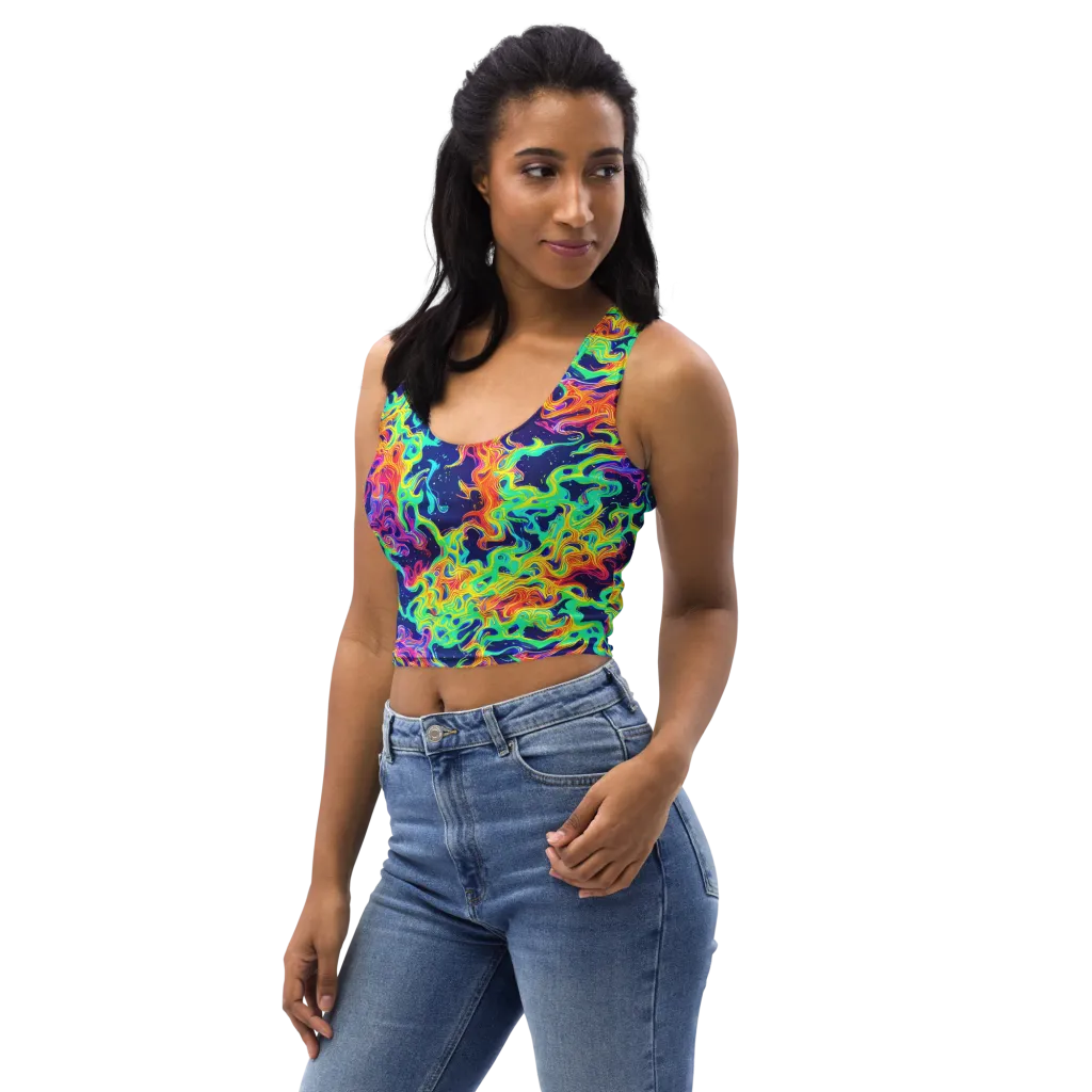 Hypercolor Whirlpool on Crop Top — Left Front