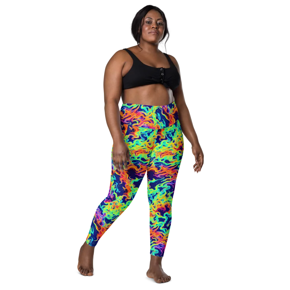 Hypercolor Whirlpool on Leggings with Pockets — Front