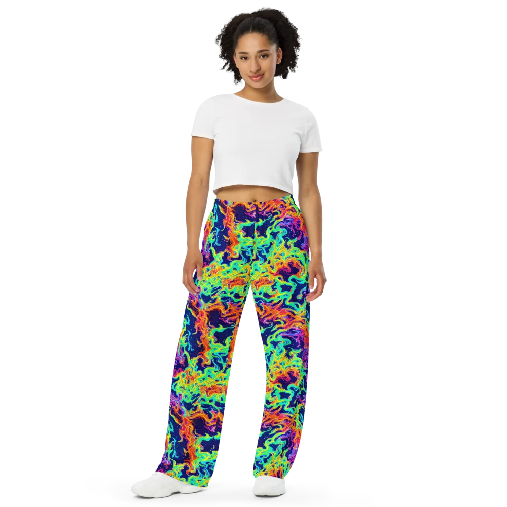 Hypercolor Whirlpool on Wide-Leg Pants — Front