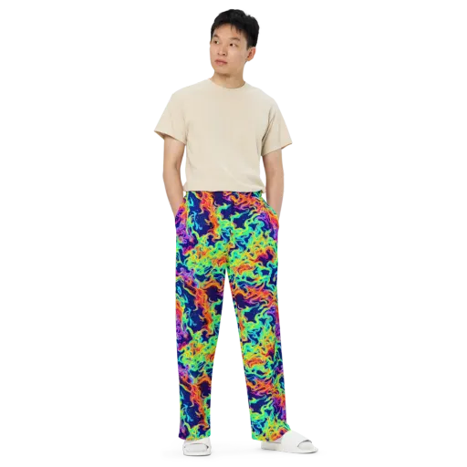 Hypercolor Whirlpool on a Wide-Leg Pants