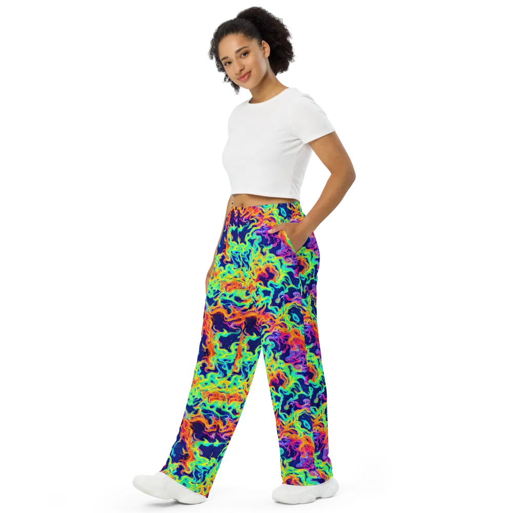 Hypercolor Whirlpool on Wide-Leg Pants — Left Front