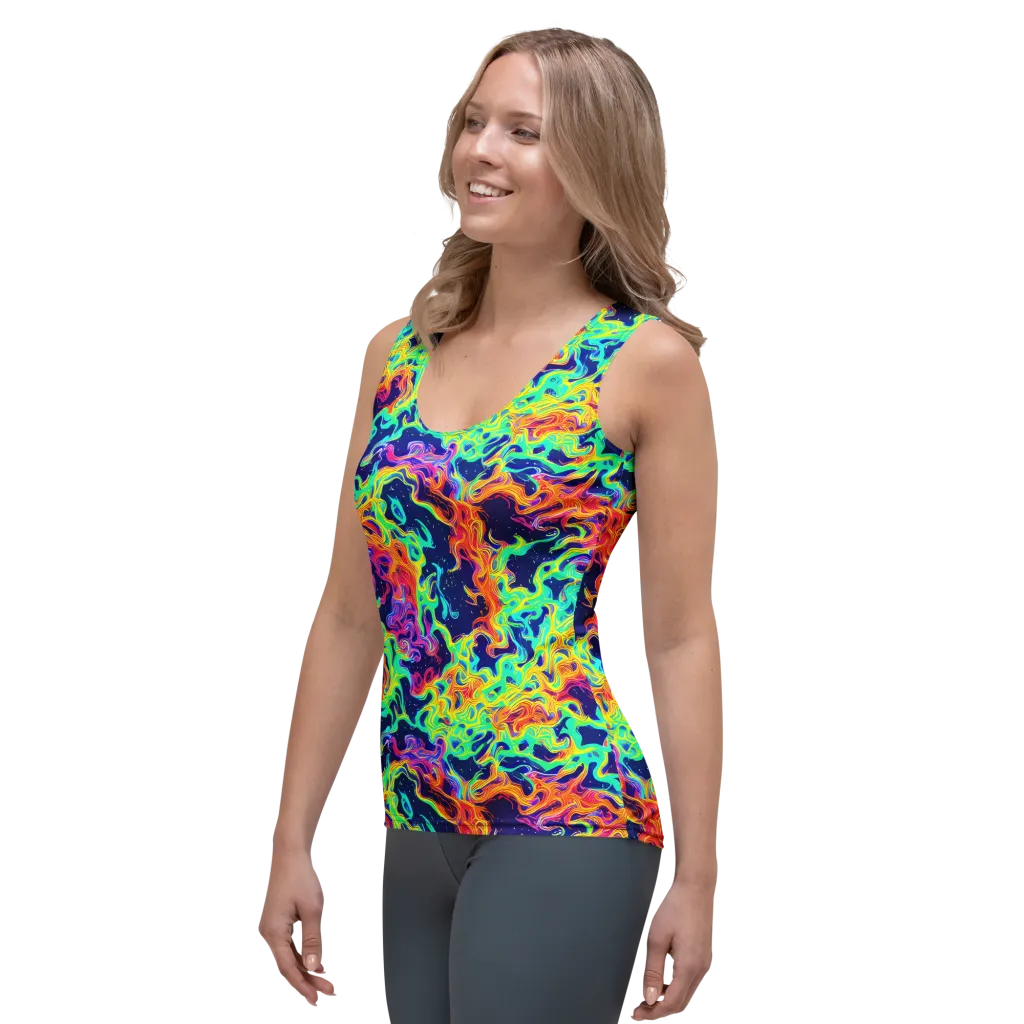 Hypercolor Whirlpool on Women's Tank Top — Left Front