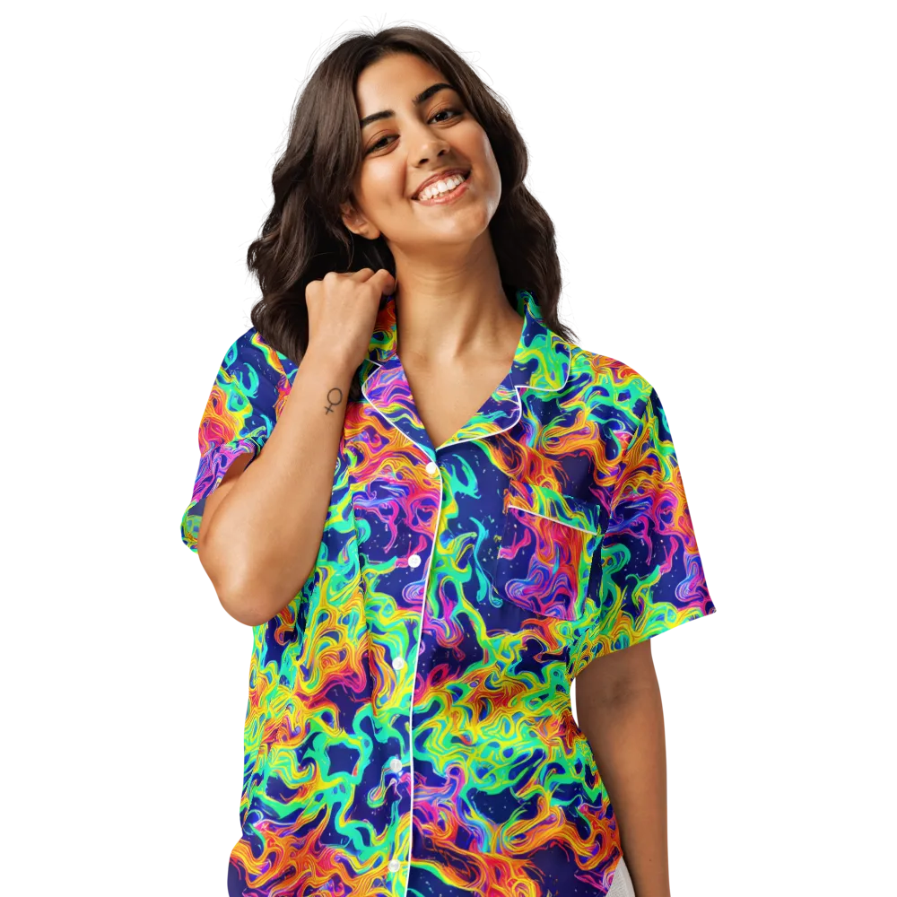 Hypercolor Whirlpool on Women's Short Sleeve Pajama Top — Front