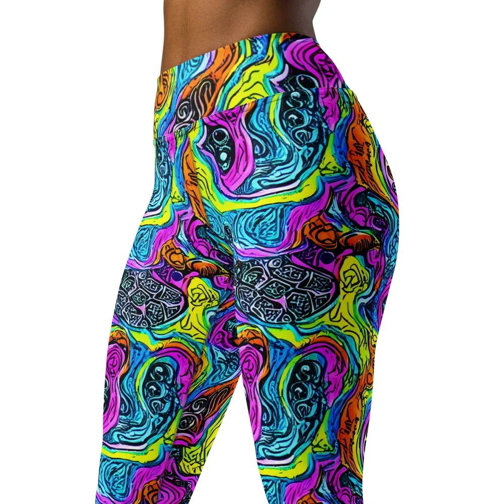 Prism Reef on Yoga Leggings — Left Front