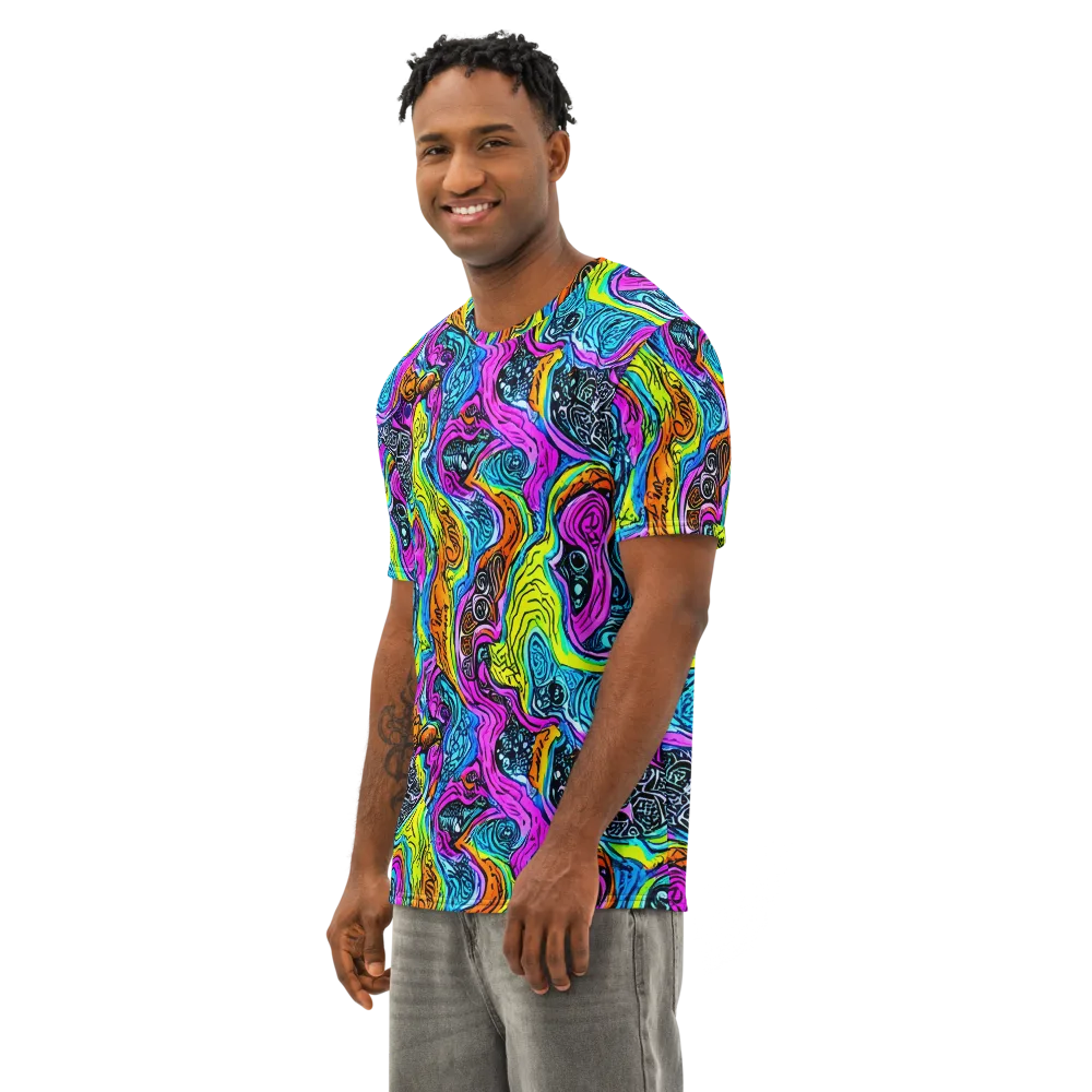 Prism Reef on Men's Cotton Crew Neck T-Shirt — Left Front