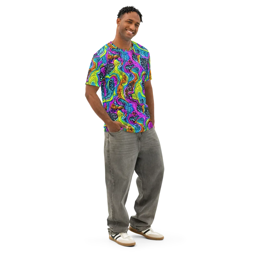 Prism Reef on Men's Cotton Crew Neck T-Shirt — Right Front
