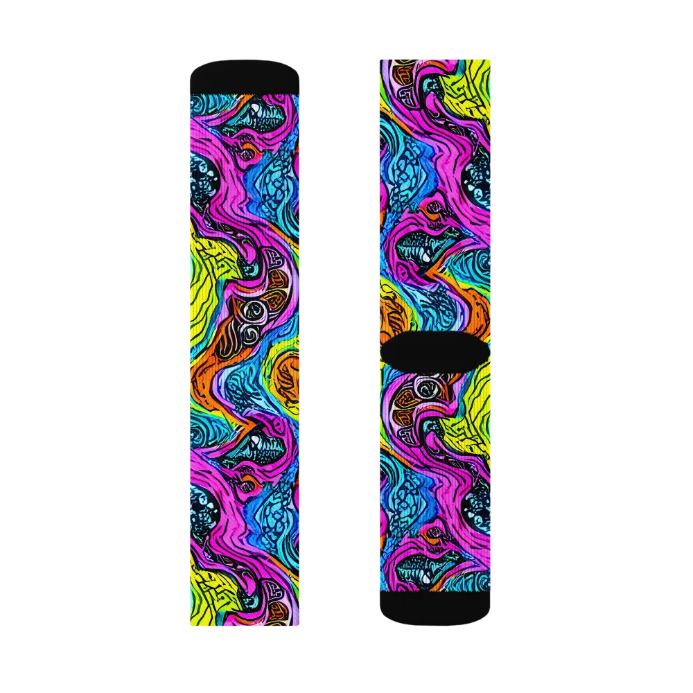 Prism Reef on Socks — Right Sock