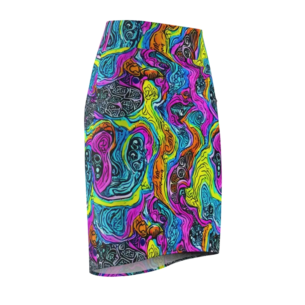 Prism Reef on Pencil Skirt — Front Side