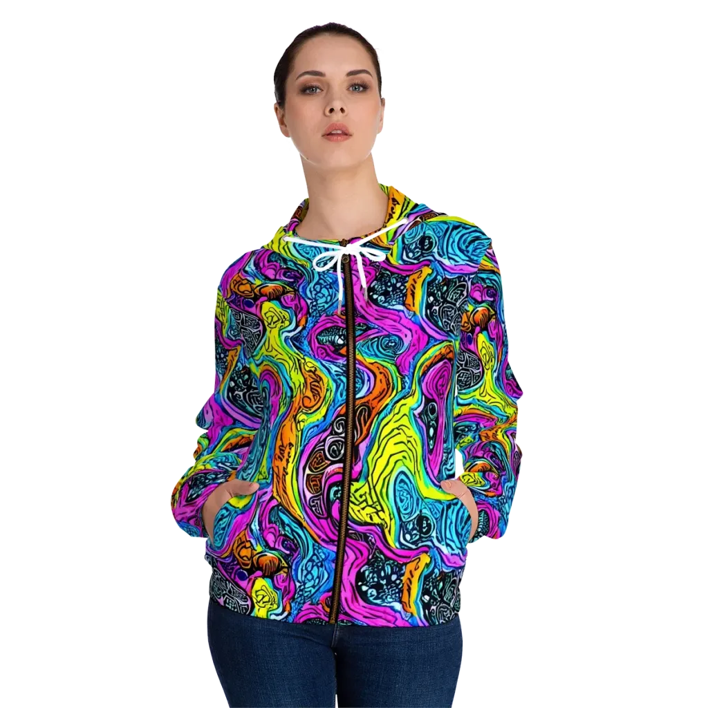 Prism Reef on Women's Full-Zip Hoodie — Front On Person