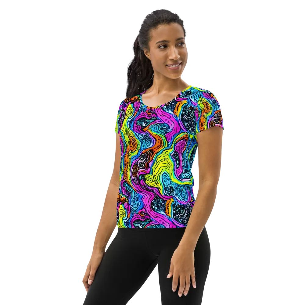 Prism Reef on Women's Athletic T-Shirt — Left