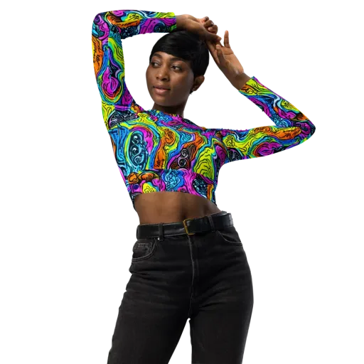 Prism Reef on a Long Sleeve Crop Top