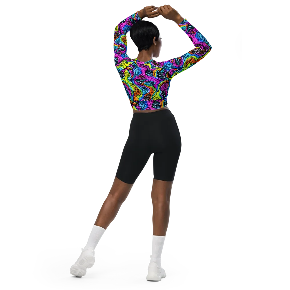 Prism Reef on Long Sleeve Crop Top — Back