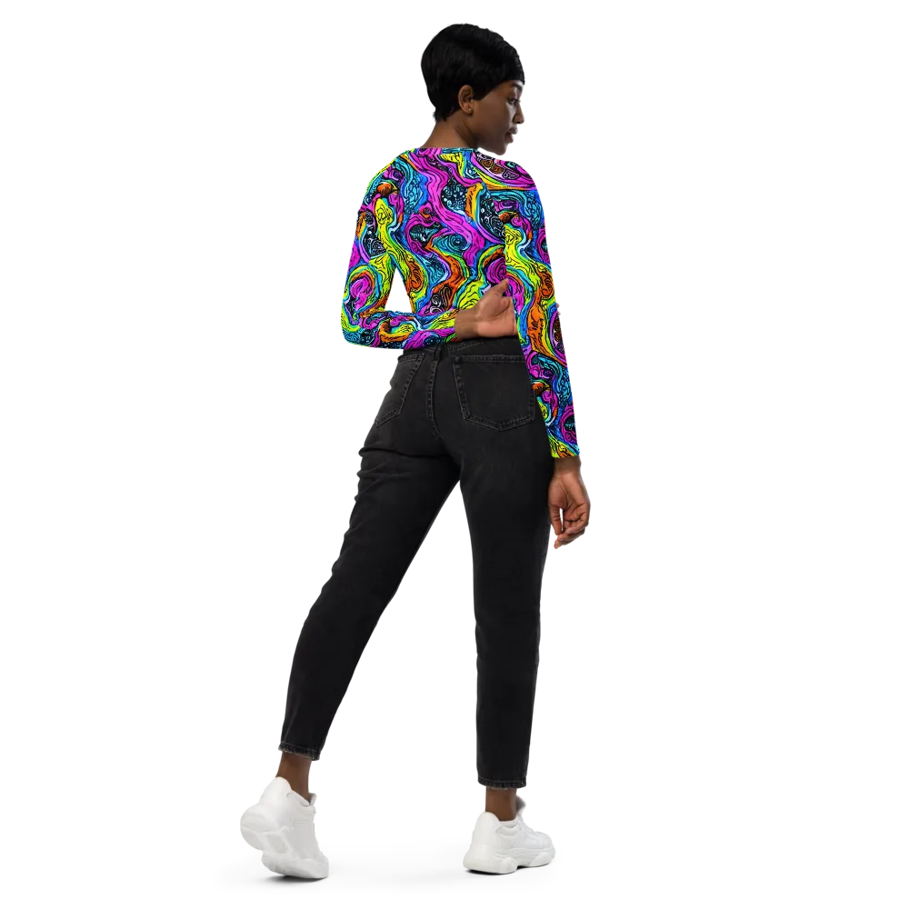 Prism Reef on Long Sleeve Crop Top — Right Back