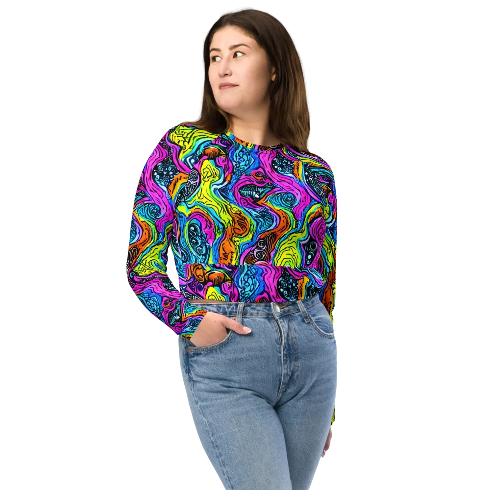 Prism Reef on Long Sleeve Crop Top — Front