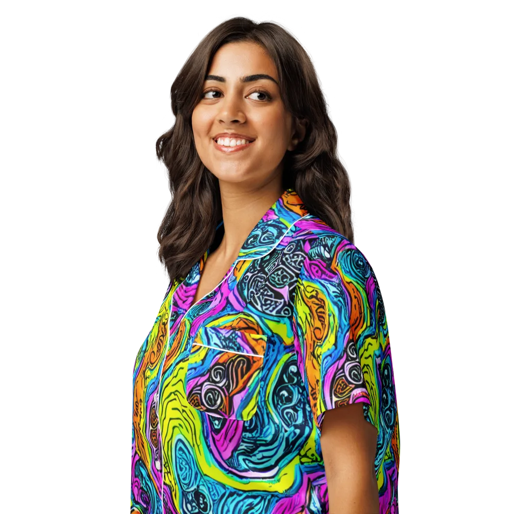 Prism Reef on Women's Short Sleeve Pajama Top — Left Front