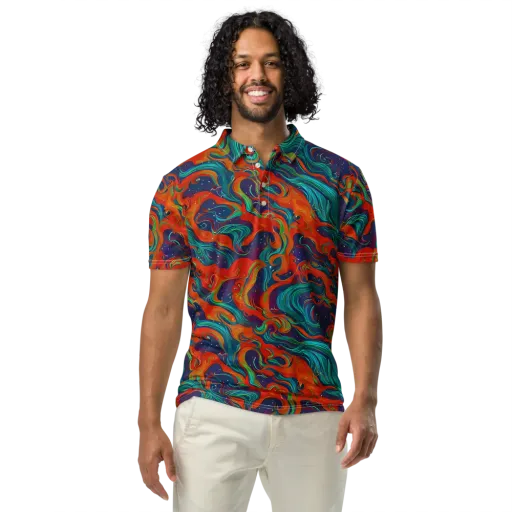 Aurora Furnace on a Men's Slim Fit Polo Shirt