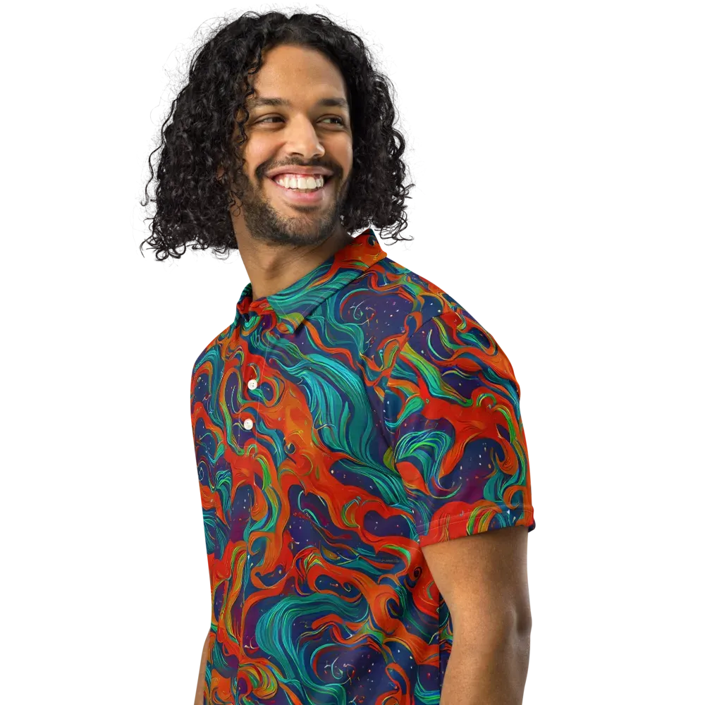 Aurora Furnace on Men's Slim Fit Polo Shirt — Left Front