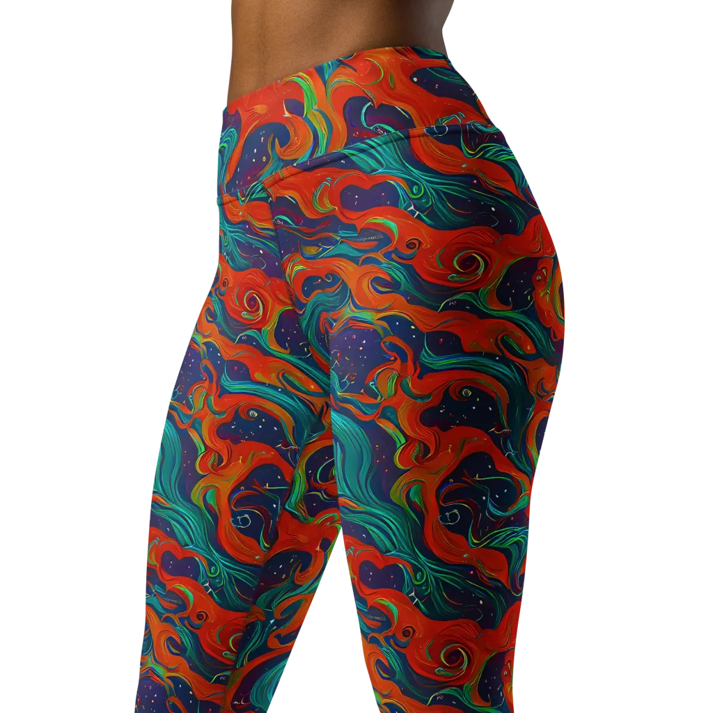 Aurora Furnace on Yoga Leggings — Left Front