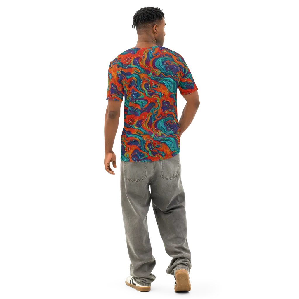 Aurora Furnace on Men's Cotton Crew Neck T-Shirt — Back