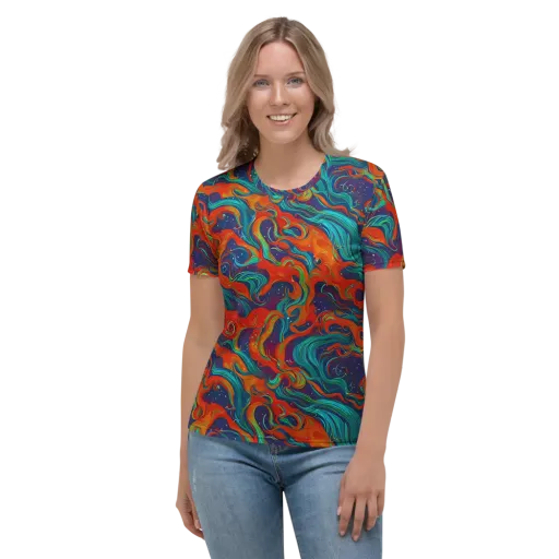 Aurora Furnace on a Women's Crew Neck T-Shirt