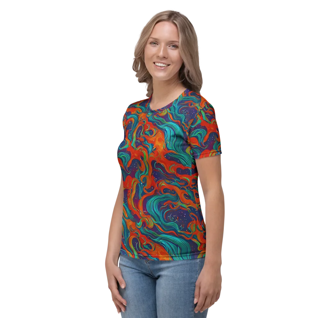Aurora Furnace on Women's Crew Neck T-Shirt — Left