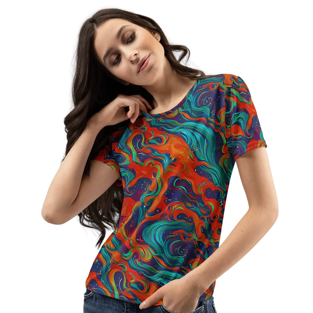 Aurora Furnace on Women's Crew Neck T-Shirt — Left Front