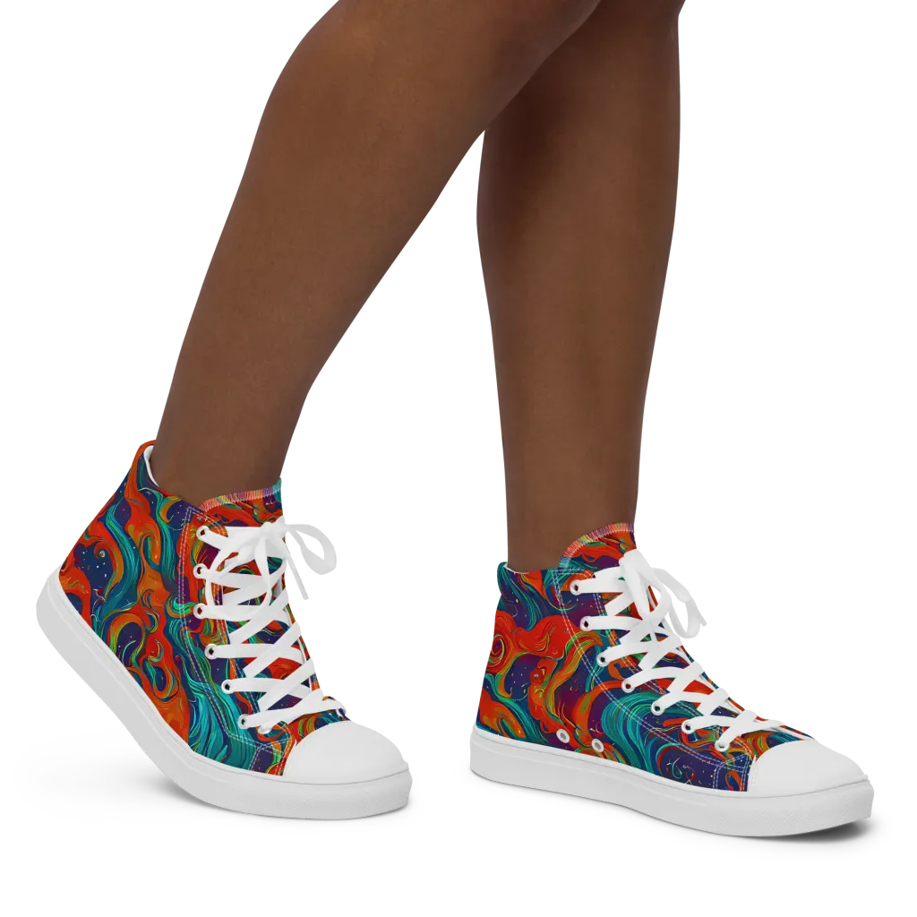 Aurora Furnace on Women's High Top Canvas Shoes — Right