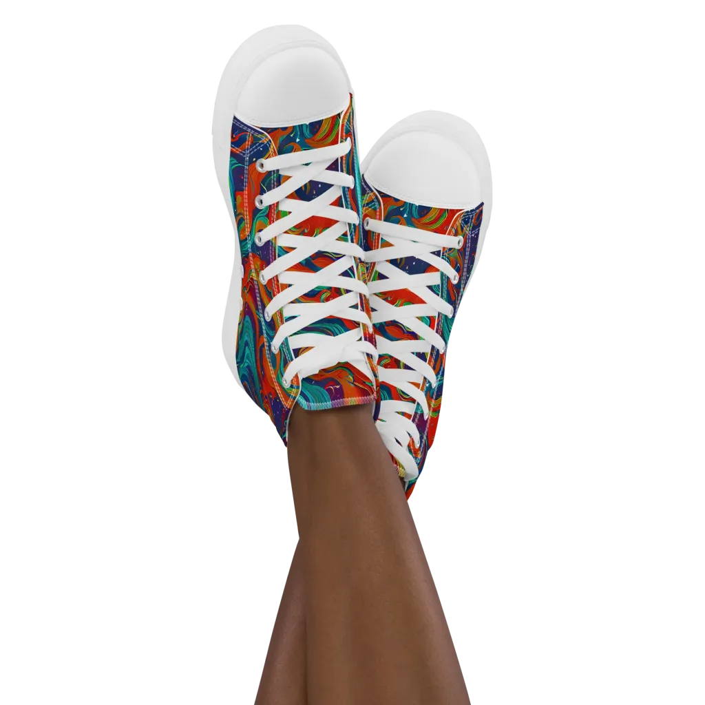 Aurora Furnace on Women's High Top Canvas Shoes — Front