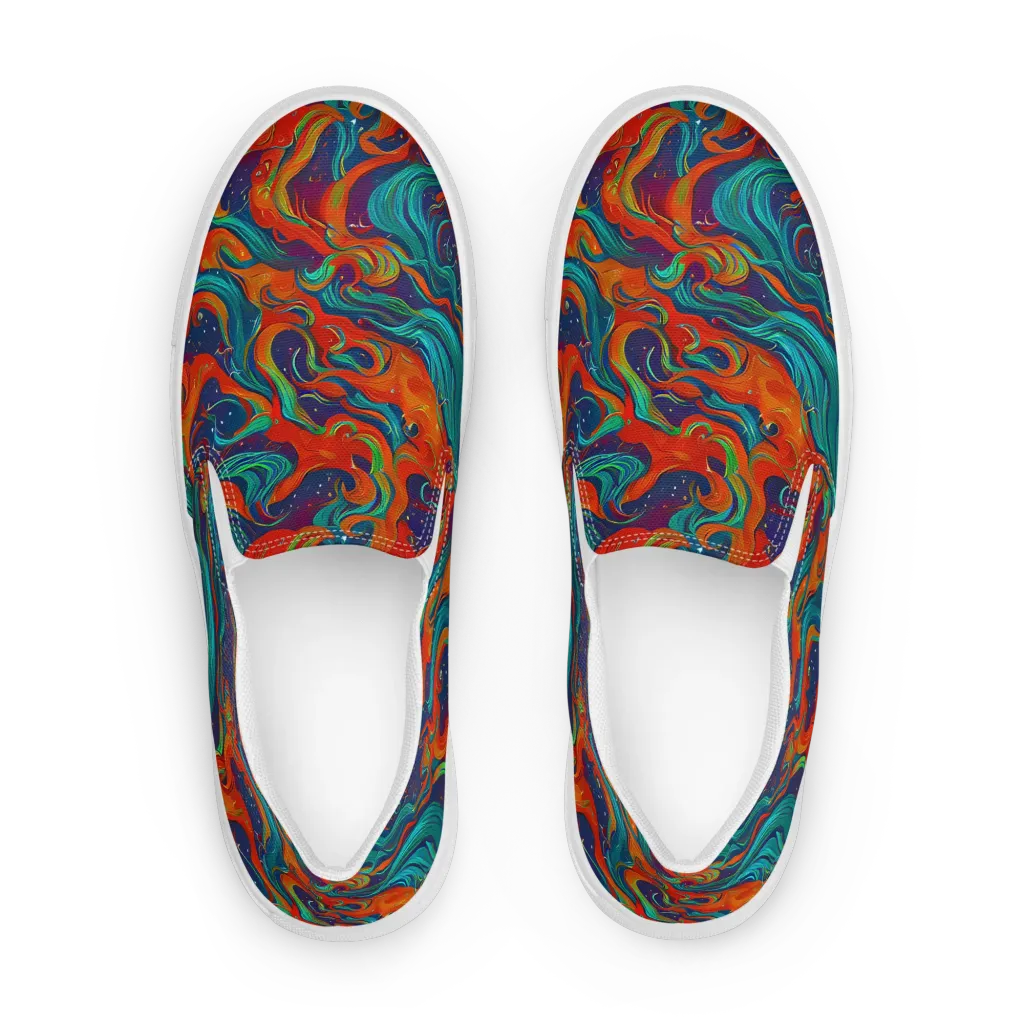 Aurora Furnace on Men's Slip-On Canvas Shoes — Front