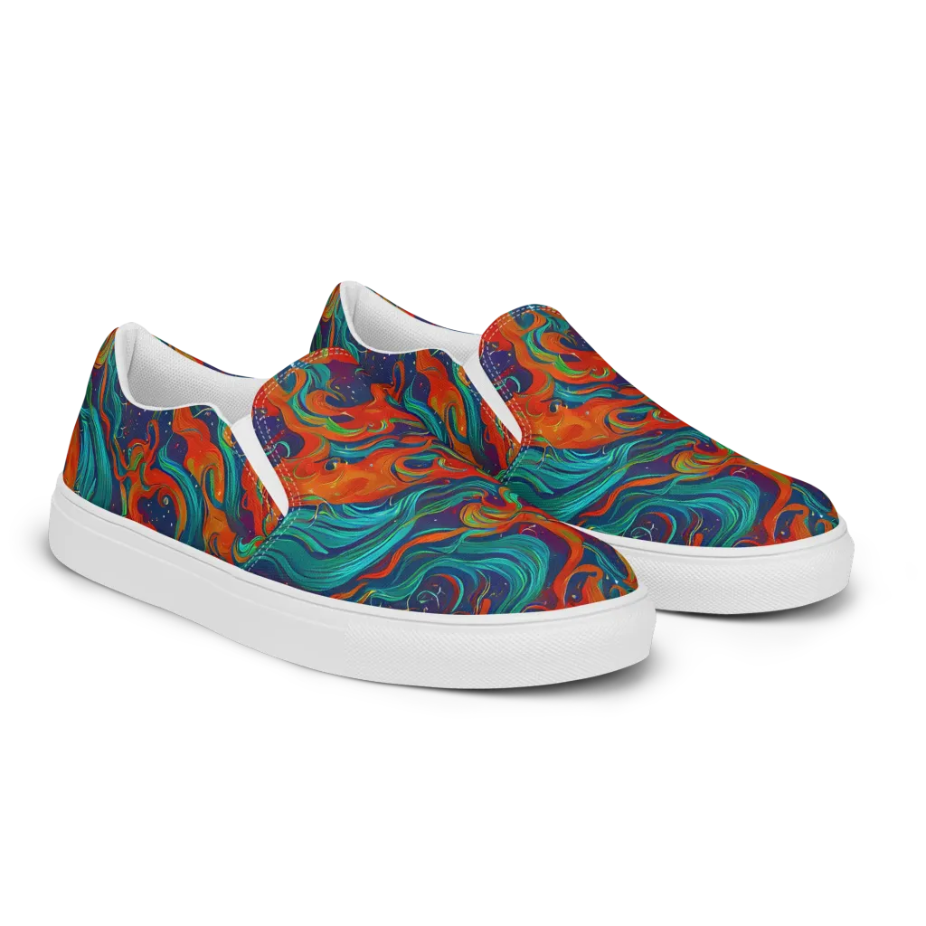 Aurora Furnace on Men's Slip-On Canvas Shoes — Right Front