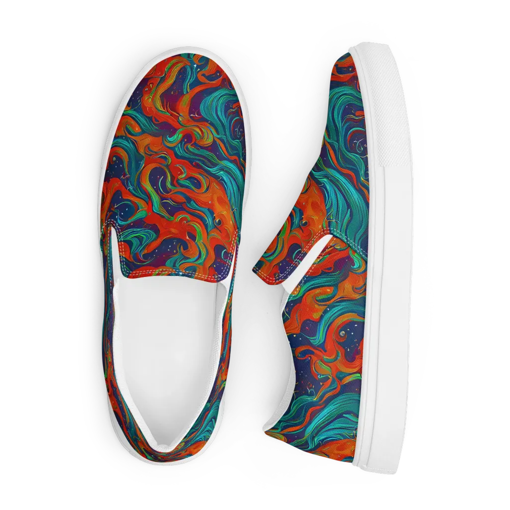 Aurora Furnace on Men's Slip-On Canvas Shoes — Front