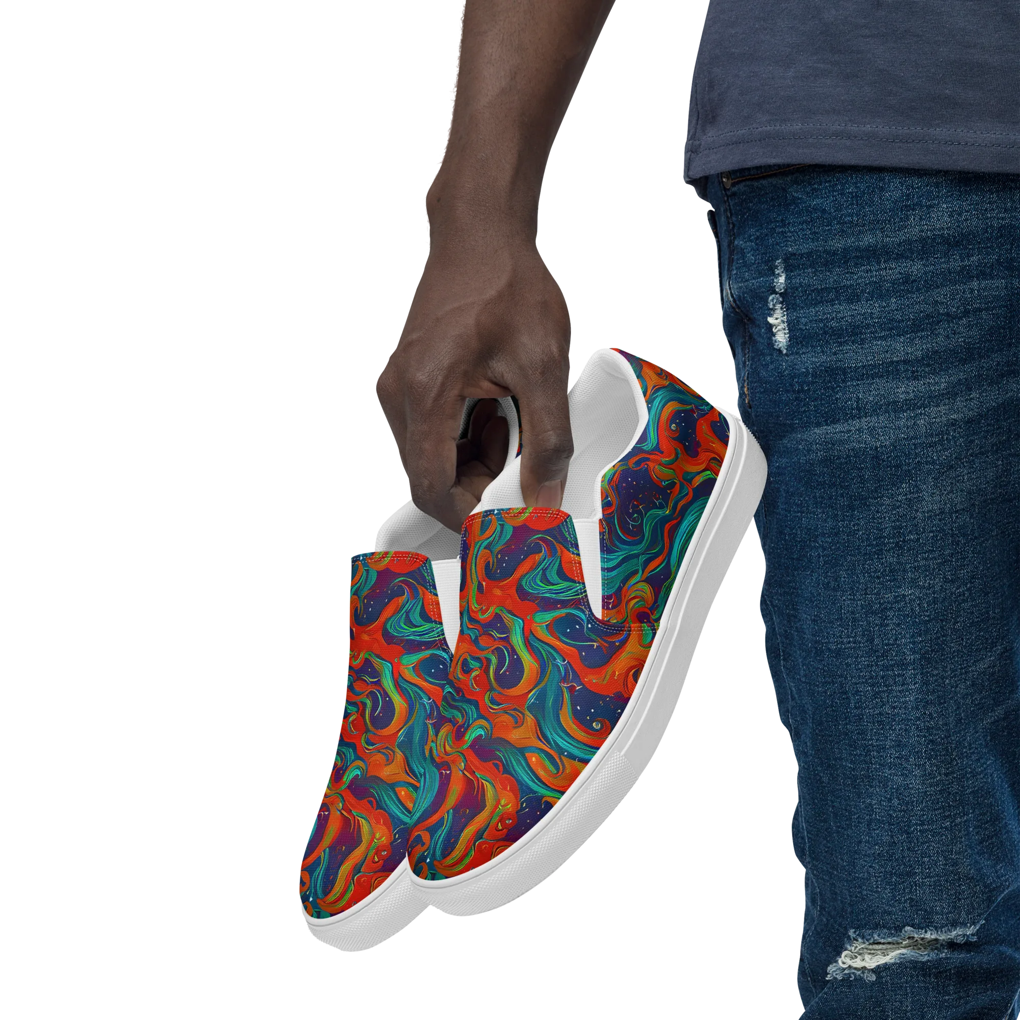 Aurora Furnace on Men's Slip-On Canvas Shoes — Left Front