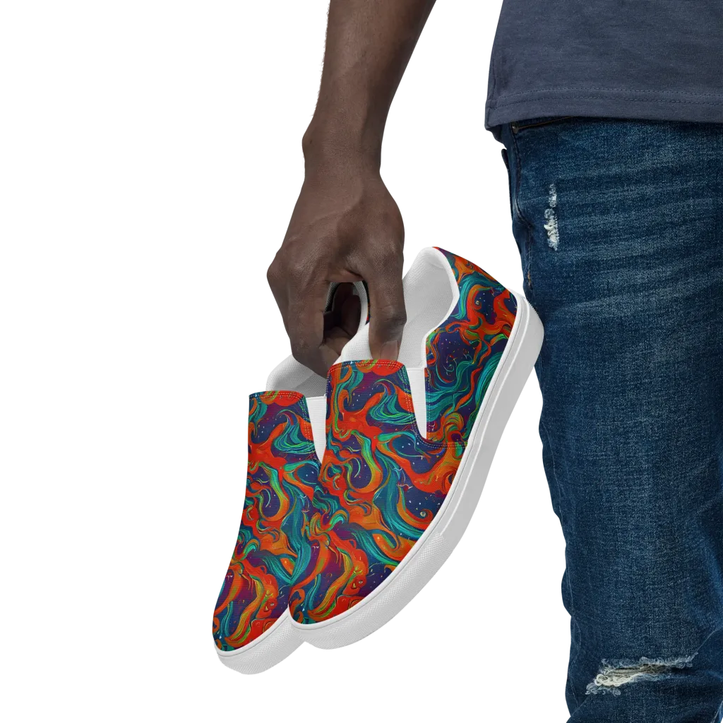 Aurora Furnace on Men's Slip-On Canvas Shoes — Left Front