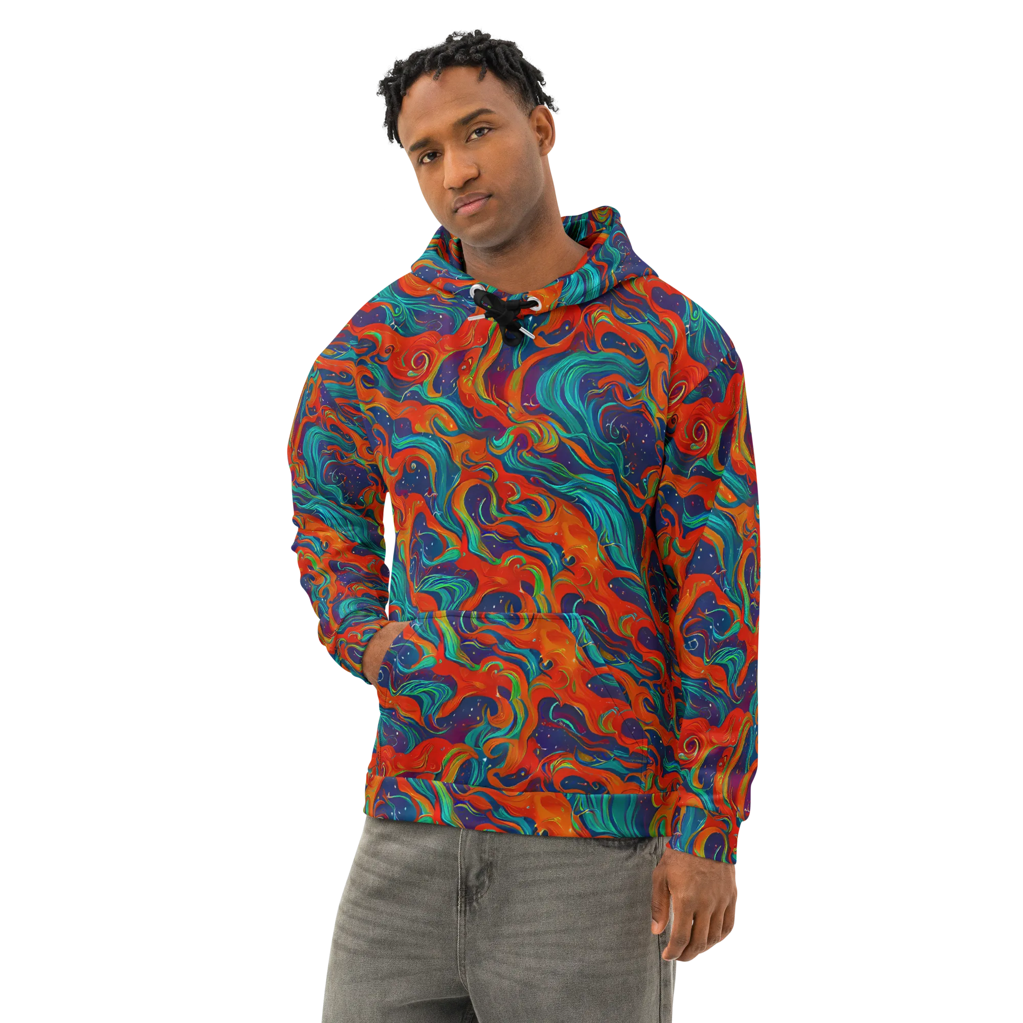 Aurora Furnace on Cotton Hoodie — Left Front