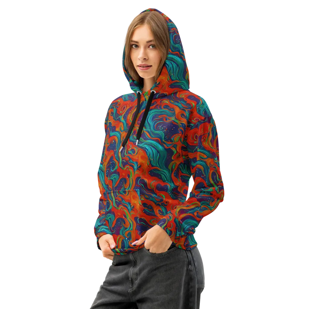 Aurora Furnace on Cotton Hoodie — Left Front