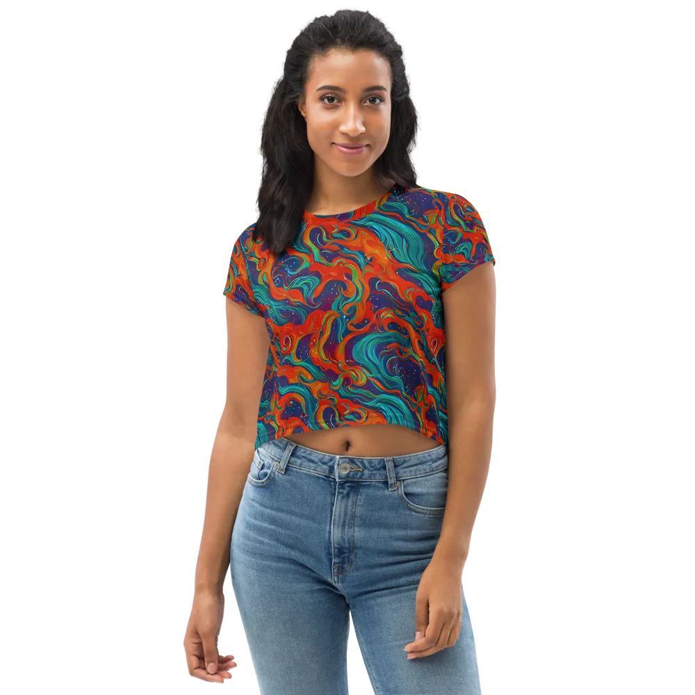 Aurora Furnace on Crop Tee — Front