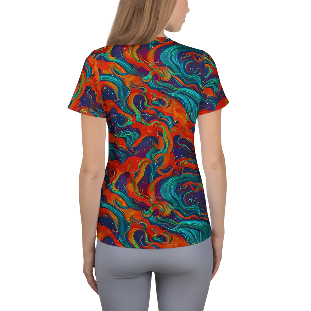 Aurora Furnace on Women's Athletic T-Shirt — Back