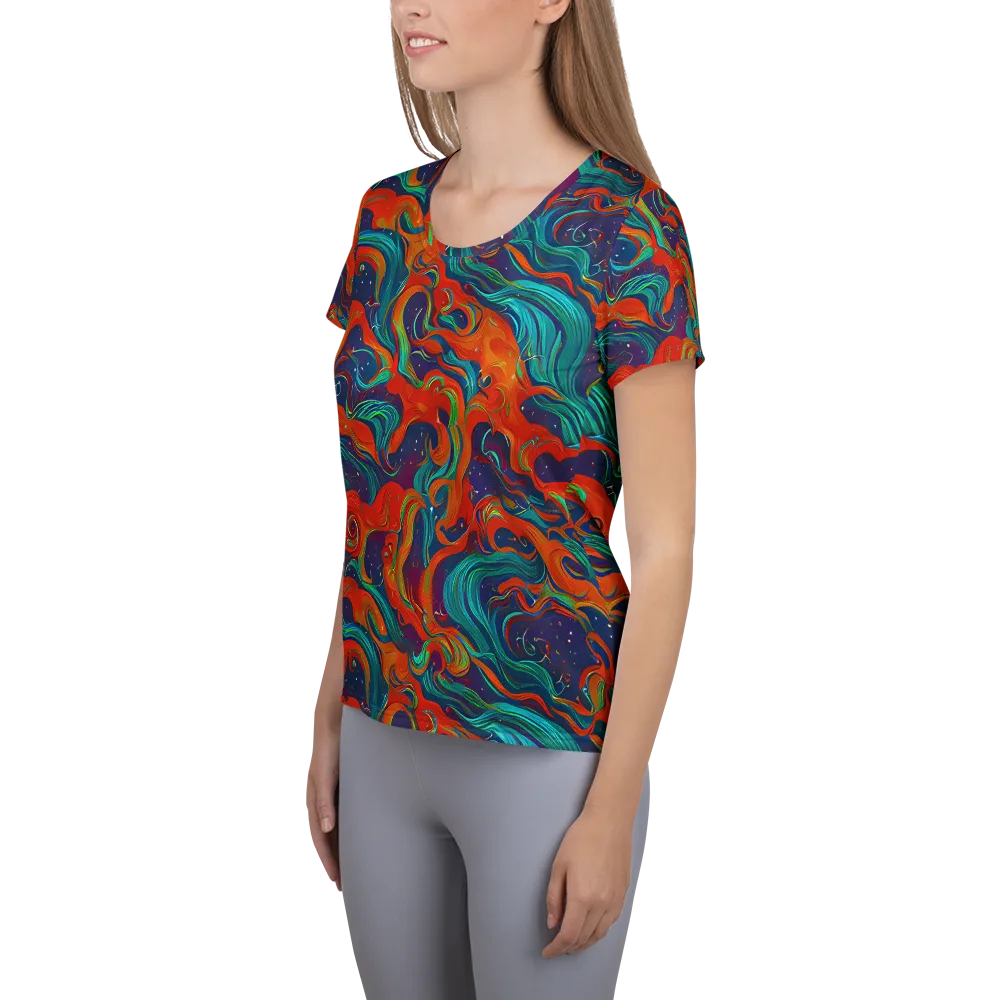 Aurora Furnace on Women's Athletic T-Shirt — Left