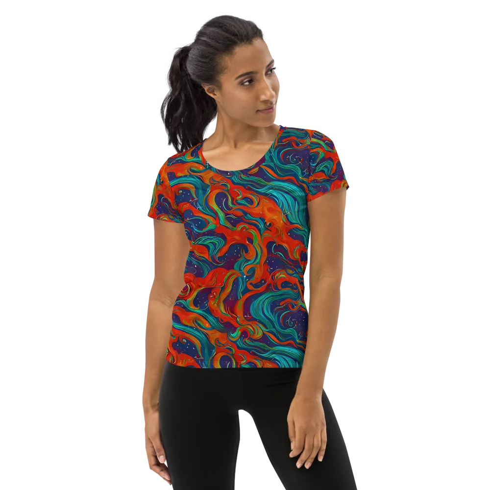 Aurora Furnace on Women's Athletic T-Shirt — Front