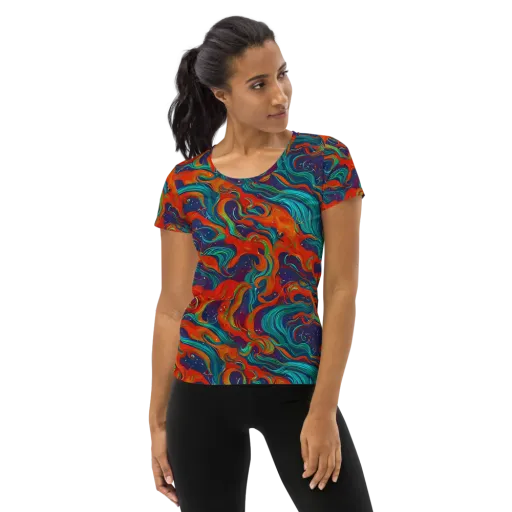 Aurora Furnace on a Women's Athletic T-Shirt