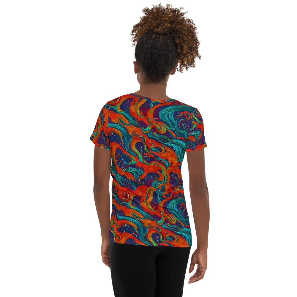 Aurora Furnace on Women's Athletic T-Shirt — Back