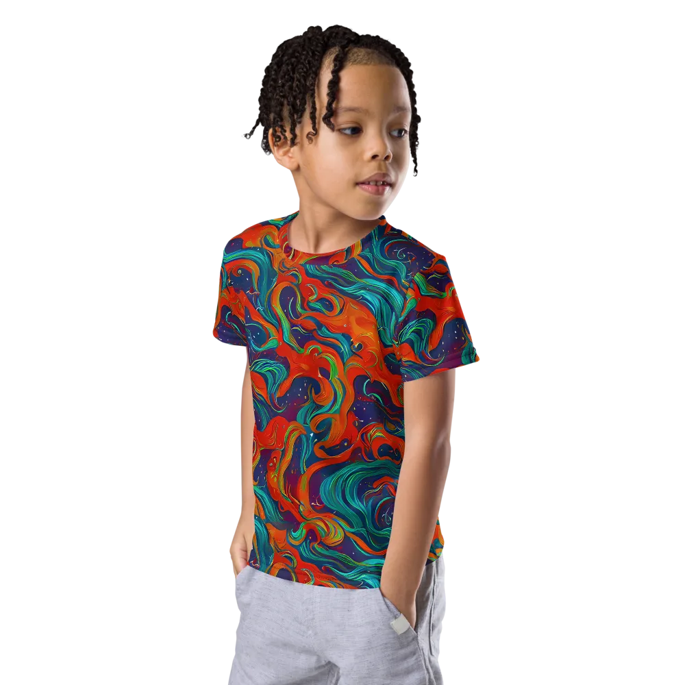 Aurora Furnace on Kids Crew Neck T-Shirt — Left Front