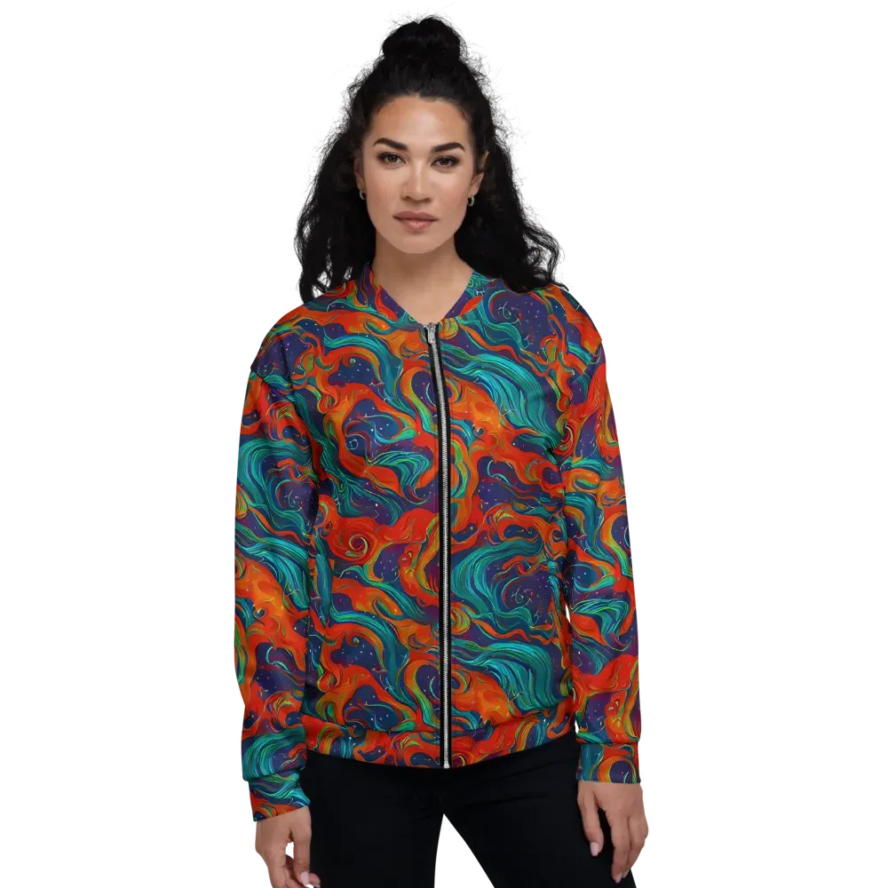 Aurora Furnace on Bomber Jacket — Front