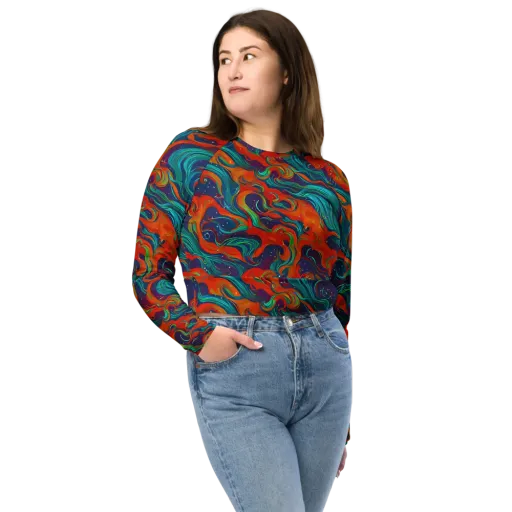 Aurora Furnace on a Long Sleeve Crop Top