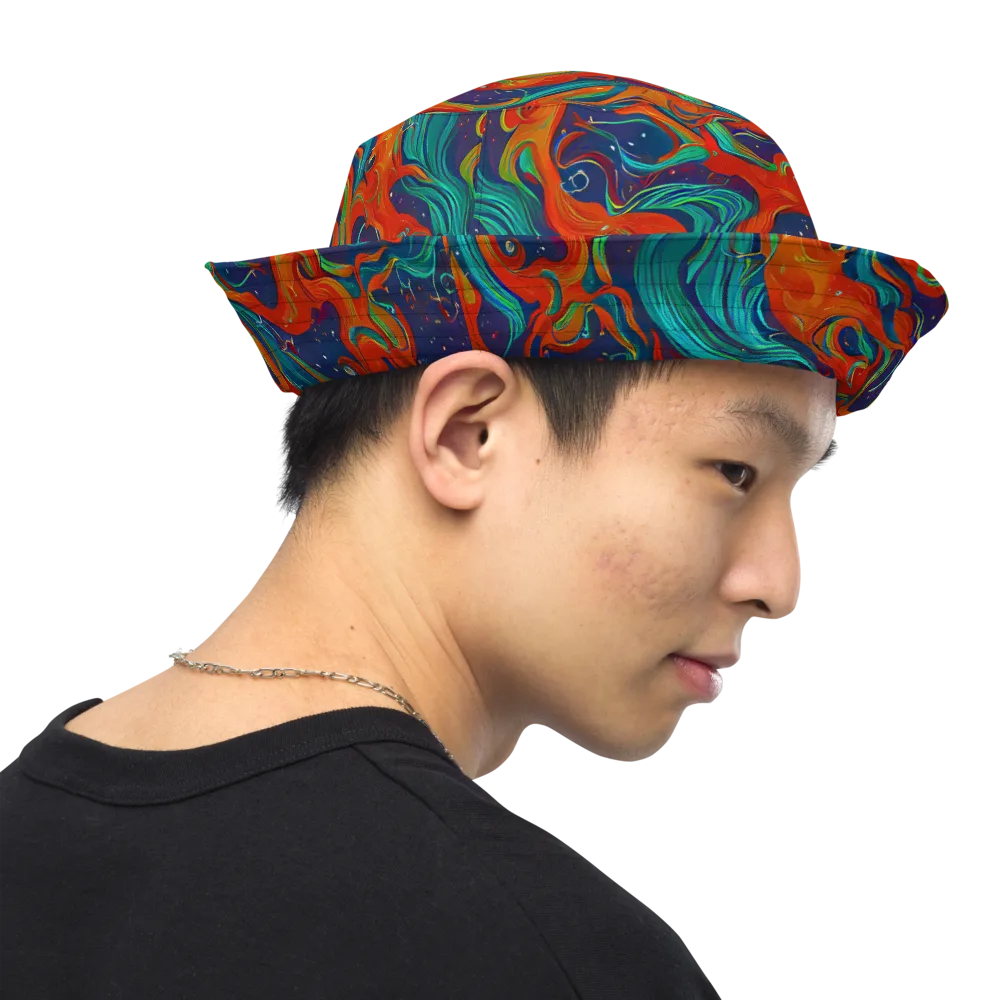 Aurora Furnace on Reversible Bucket Hat — Right Outside