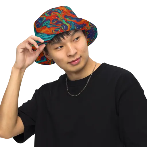 Aurora Furnace on a Reversible Bucket Hat