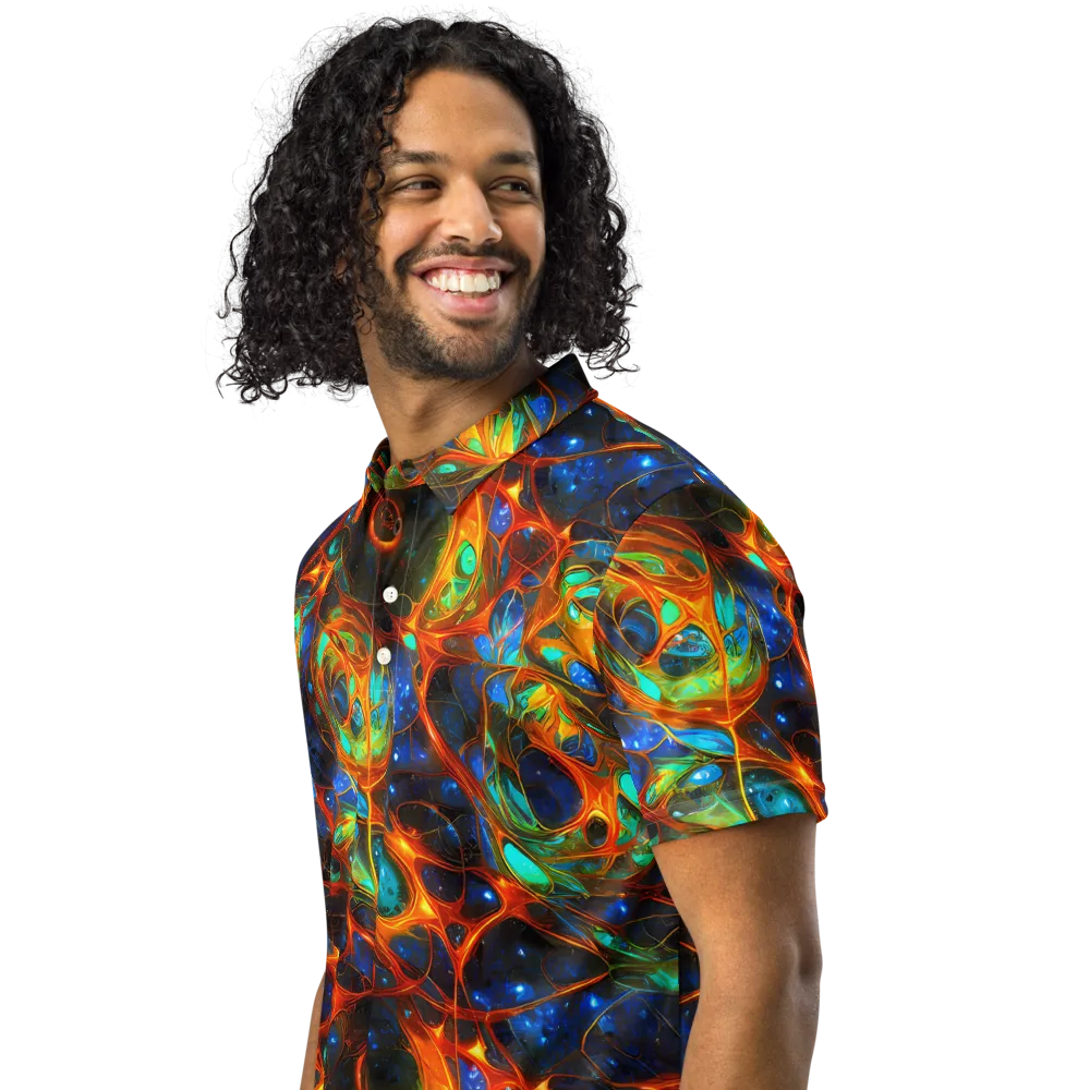 Cobalt Organics on Men's Slim Fit Polo Shirt — Left Front