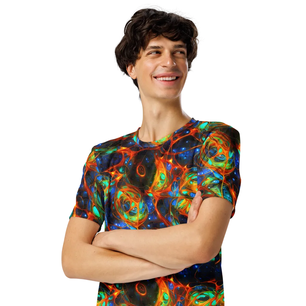 Cobalt Organics on Men's Crew Neck T-Shirt — Left Front