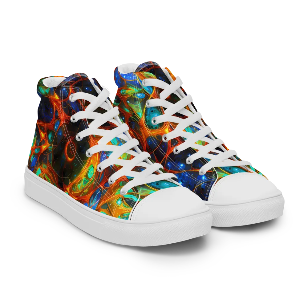 Cobalt Organics on Men's High Top Canvas Shoes — Right Front